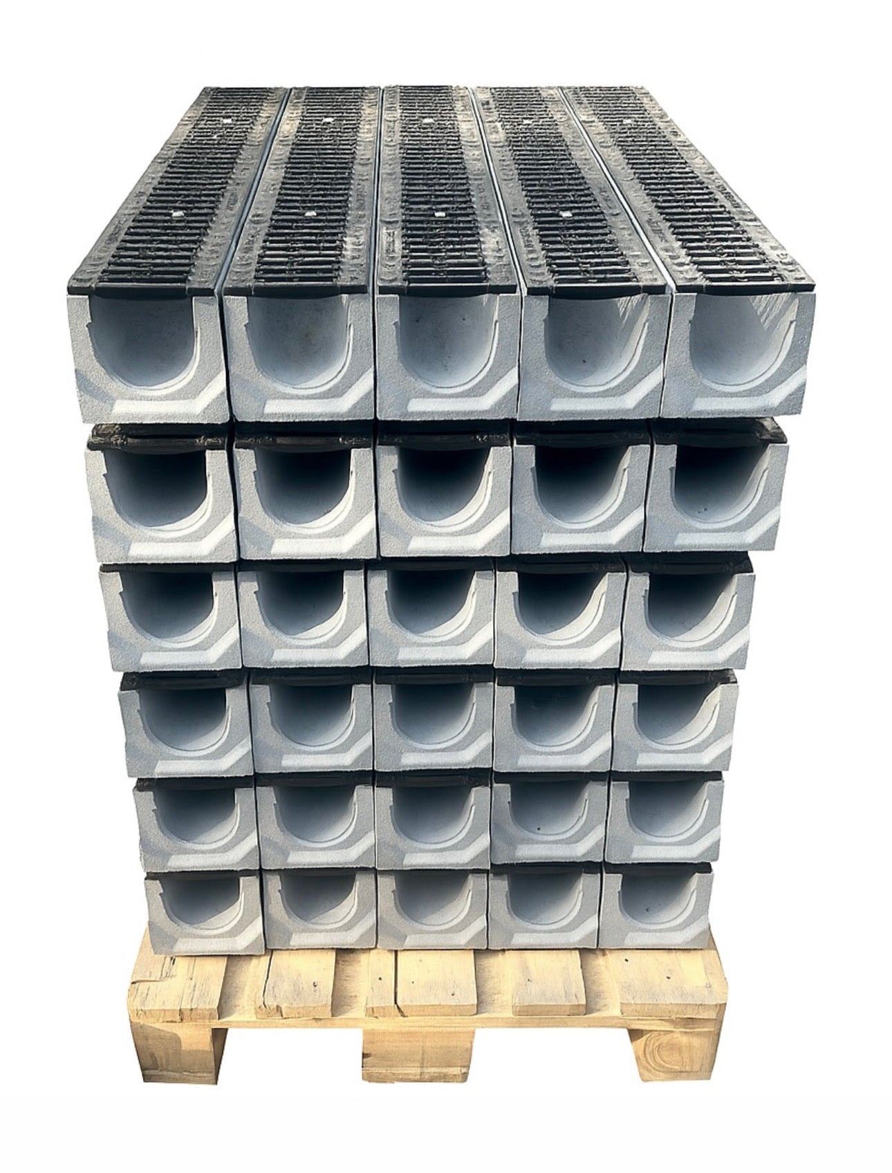 30 x 1m. set Betonrinne C250 14x12,5 cm inkl. Gussrost C250 + Palettenversand