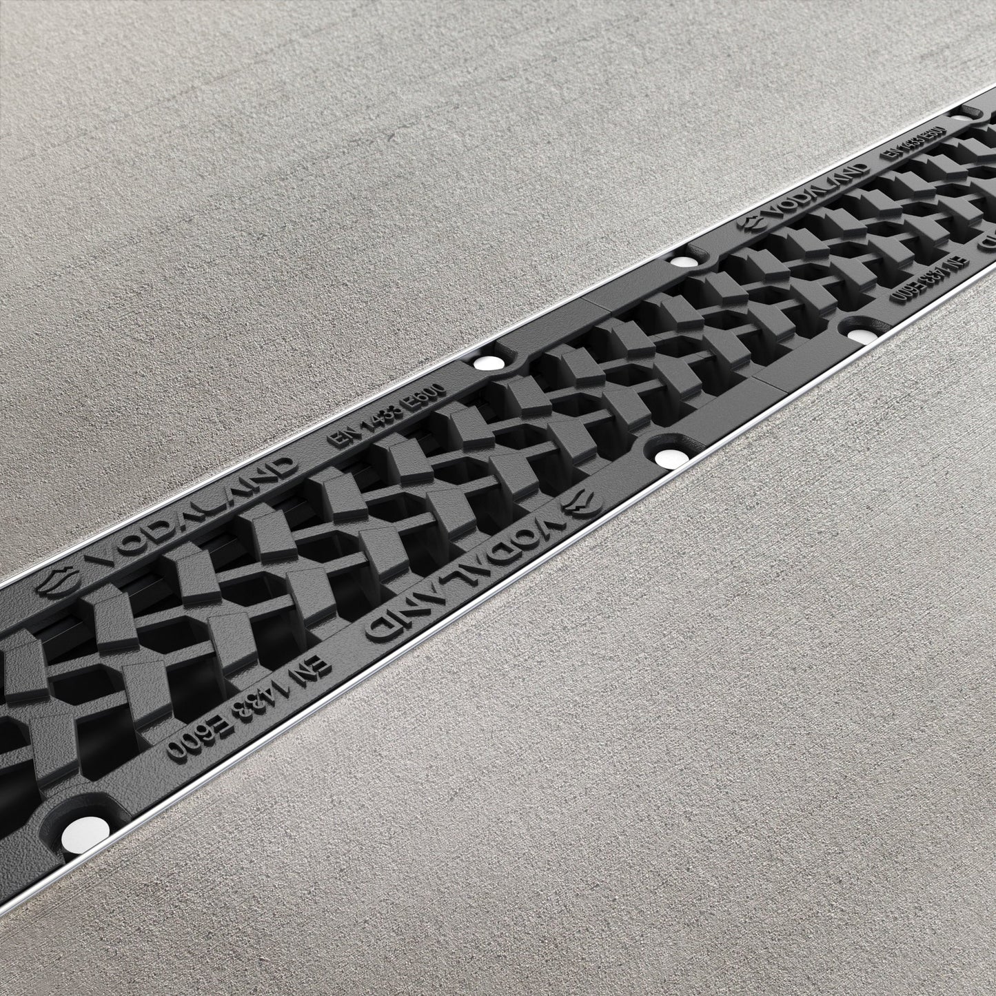 1m. set Schwerlastrinnen Betonrinne 16x16cm + Gussrost E600