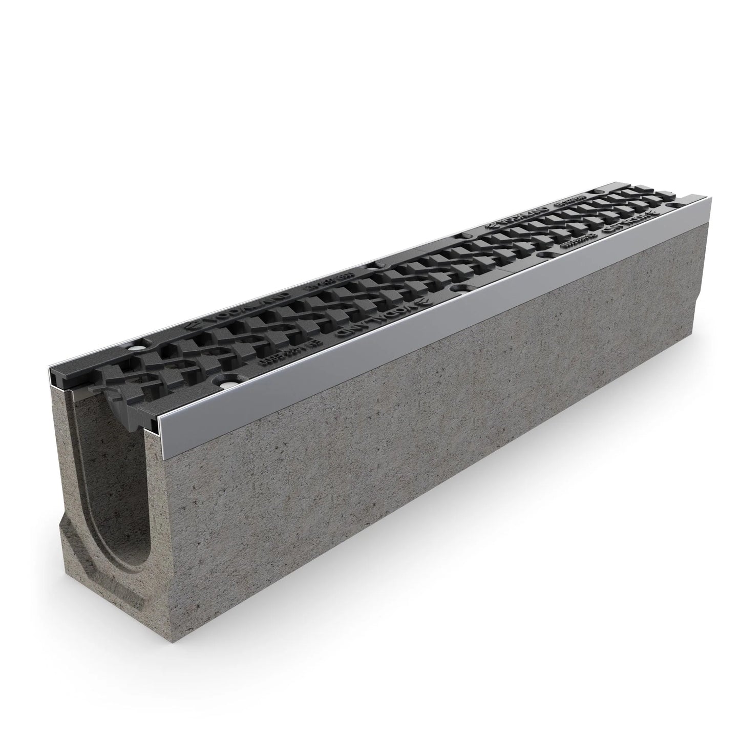 1m. set Schwerlastrinnen Betonrinne 16x16cm + Gussrost E600