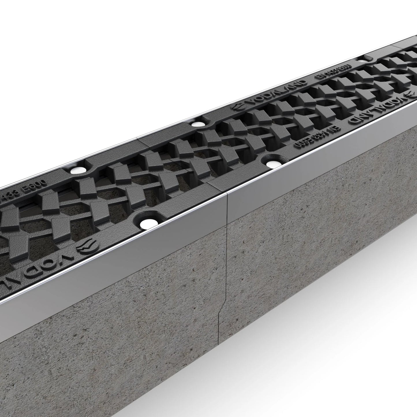 1m. set Schwerlastrinnen Betonrinne 16x16cm + Gussrost E600