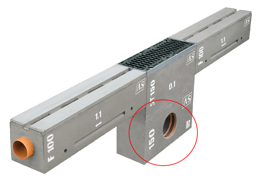 1m Schlitzrinne AS-S100 Betonrinne Monoblock 24x25cm DN100 D400 E600 F900 Entwässerungsrinne