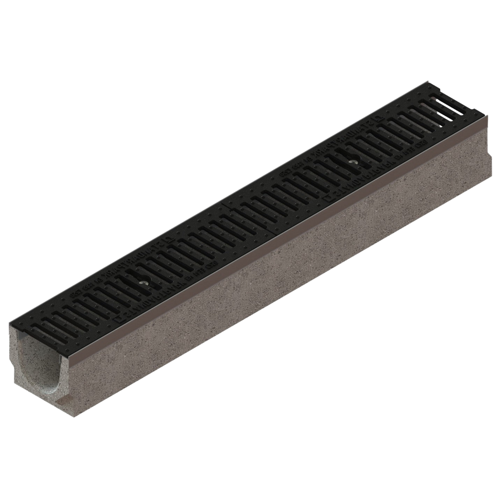 30 x 1m. set Betonrinne C250 14x12,5 cm inkl. Gussrost C250 + Palettenversand