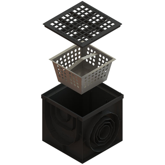 Hofsinkkasten Punktentwässerung LKW C250 40x40cm Gussrost mit Fangkorb