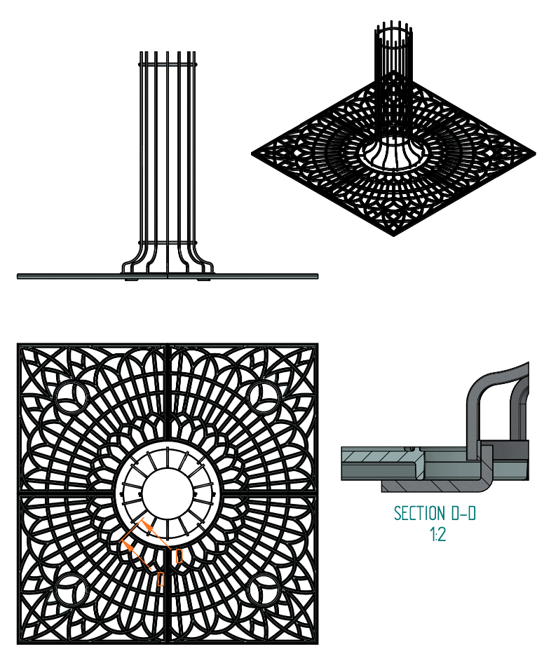 Baumschutzgitter H:150cm ⌀34cm