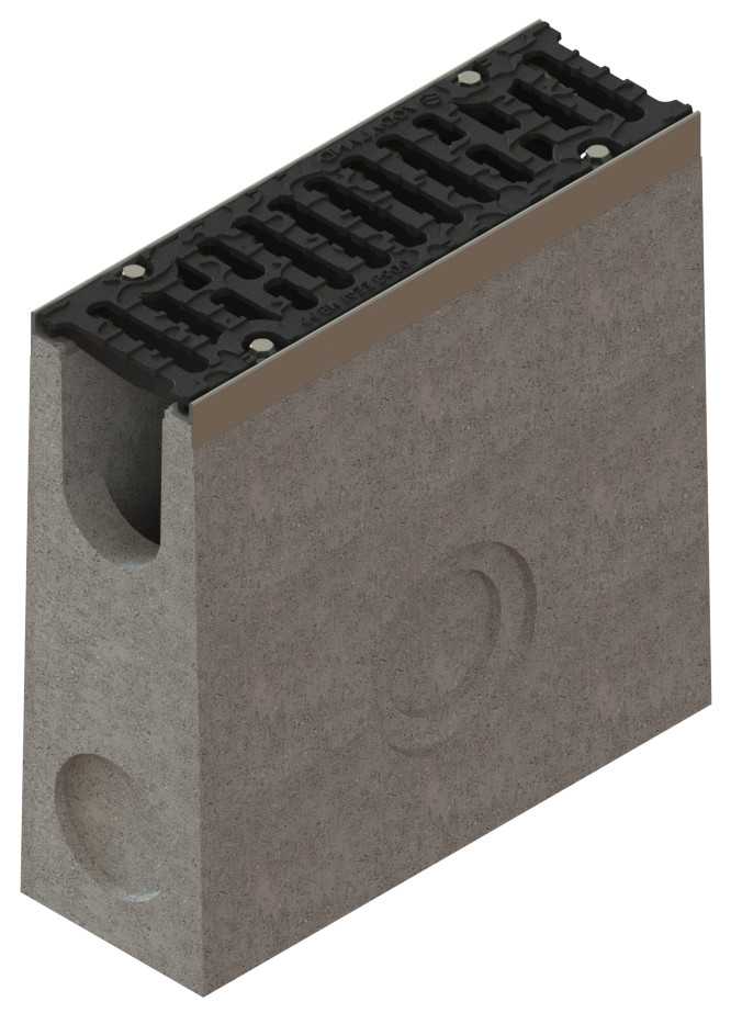 1m. set Schwerlastrinnen Betonrinne 16x21cm + Gussrost E600