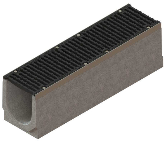 1m. set Schwerlastrinne Betonrinne DN200 26x21cm + Gussrost D400