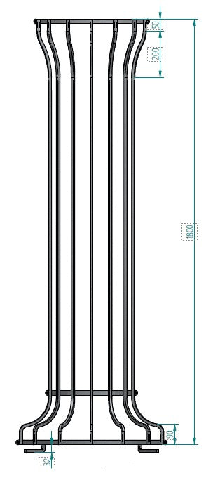 Baumschutzgitter H:180cm ⌀35cm
