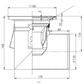 Bodenablauf 150x150mm, Edelstahl-Mini-Ablauf DN 110, Blechrost verbohrt, horizontal – quadratisch – einteilig