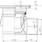 Bodenablauf 150x150mm, Edelstahl-Mini-Ablauf DN 75, horizontal – quadratisch – einteilig