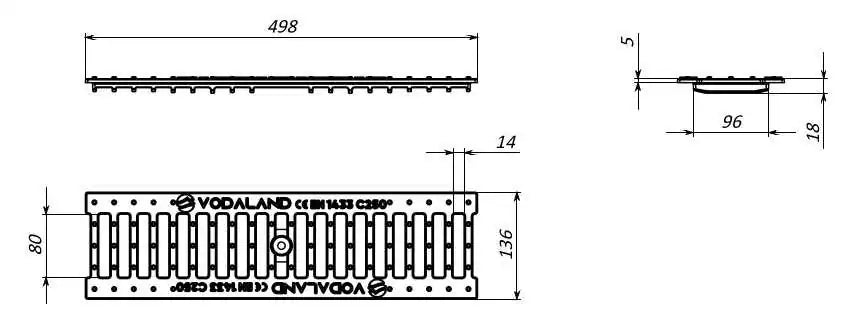 Gusseisenrost Kl.C250 DN100