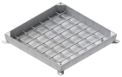 Schachtabdeckung aus verzinktem Stahl 600×600 mm B125 (befüllbar)