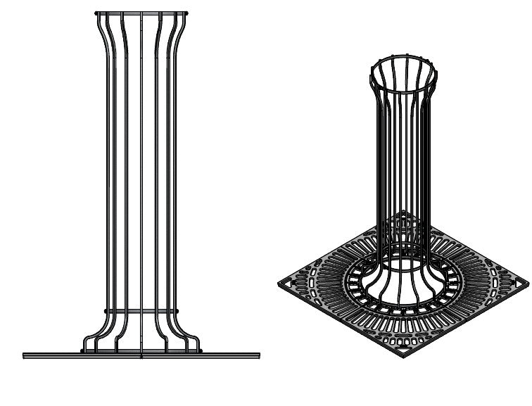 Baumschutzgitter H:180cm ⌀35cm