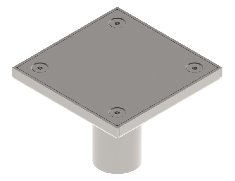 Reinigungsverschluss aus Edelstahl 150×150 mm mit Ablauf DN50 B125