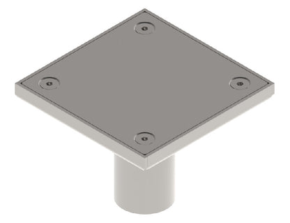 Reinigungsverschluss aus Edelstahl 150×150 mm mit Ablauf DN50 B125