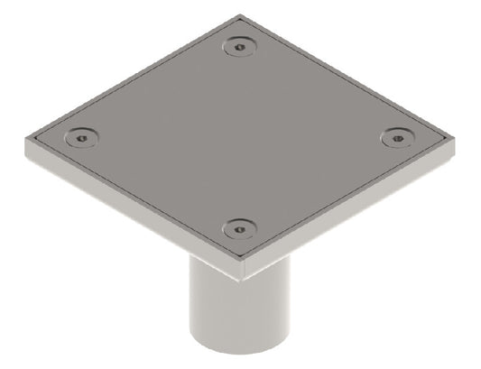 Reinigungsverschluss aus Edelstahl 150×150 mm mit Ablauf DN50 B125