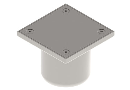 Reinigungsverschluss aus Edelstahl 150×150 mm mit Ablauf DN110 B125