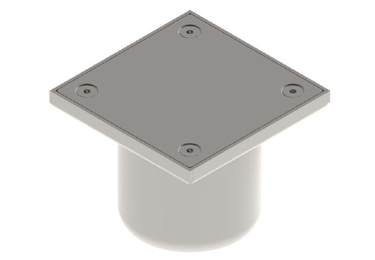 Reinigungsverschluss aus Edelstahl 150×150 mm mit Ablauf DN110 B125