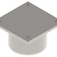 Reinigungsverschluss aus Edelstahl 200×200 mm mit Ablauf DN160 B125