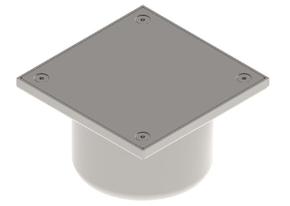 Reinigungsverschluss aus Edelstahl 200×200 mm mit Ablauf DN160 B125