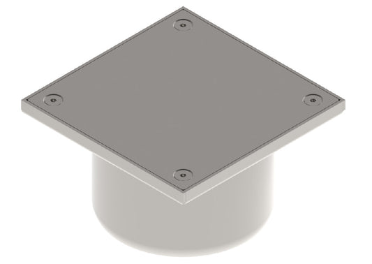 Reinigungsverschluss aus Edelstahl 200×200 mm mit Ablauf DN160 B125