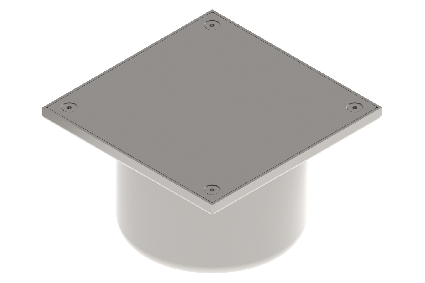Reinigungsverschluss aus Edelstahl 250×250 mm mit Ablauf DN200 B125
