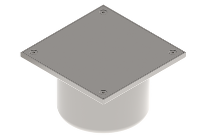 Reinigungsverschluss aus Edelstahl 250×250 mm mit Ablauf DN200 B125