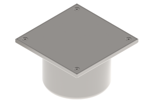 Reinigungsverschluss aus Edelstahl 250×250 mm mit Ablauf DN200 B125