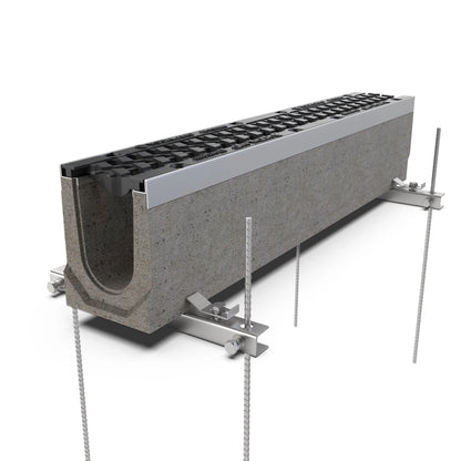 1m. set Schwerlastrinnen Betonrinne 16x16cm + Gussrost E600