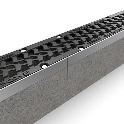 1m. set Schwerlastrinnen Betonrinne 16x16cm + Gussrost E600