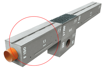 1m Schlitzrinne AS-S150 Betonrinne Monoblock 29x30cm DN150 D400 E600 F900 Entwässerungsrinne