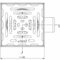Bodenablauf 150x150mm, Edelstahl-Mini-Ablauf DN 50, horizontal – quadratisch – einteilig
