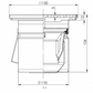 Bodenablauf 150x150mm, Edelstahl-Mini-Ablauf DN 110, vertikal – quadratisch – einteilig