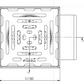 Bodenablauf 150x150mm, Edelstahl-Mini-Ablauf DN 110, horizontal – quadratisch – einteilig