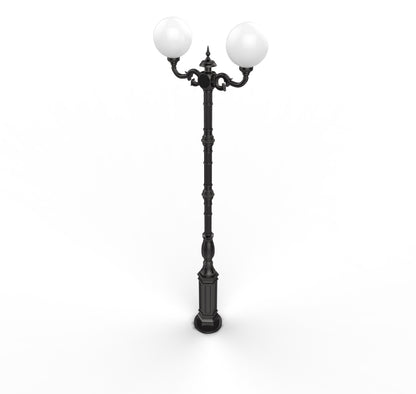 Lampe  Straßenlaterne GI 2x KUGEL H- 2300 mm