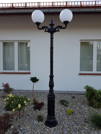 Lampe  Straßenlaterne GI 2x KUGEL H- 2300 mm