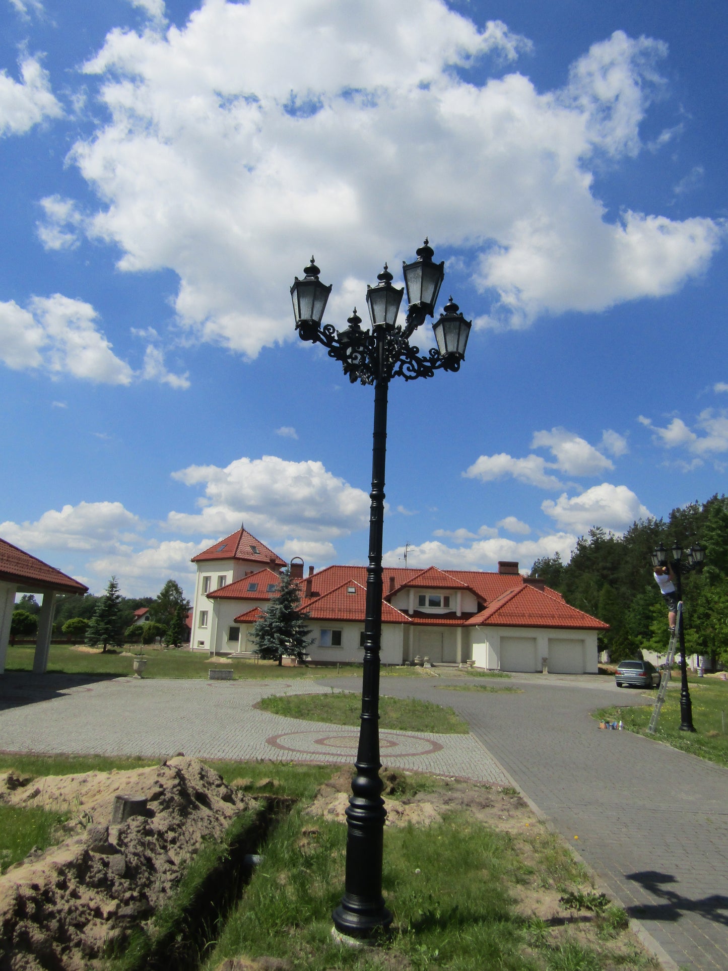 Lampe  Straßenlaterne G I 5x Kopf H - 4600mm