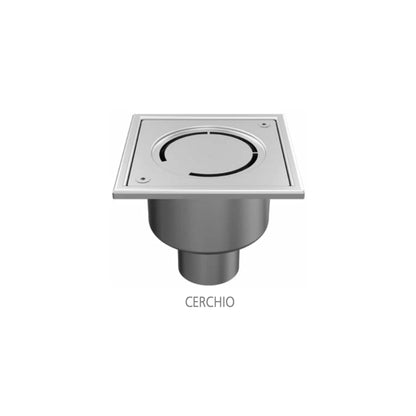 Badezimmerablauf 100x100mm, Edelstahl 304 – DN 40, vertikal – quadratisch