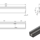 Entwässerungsrinne 1m. set Betonrinne C250 14x12,5 cm inkl. Gussrost C250 ohne Kantenschutz