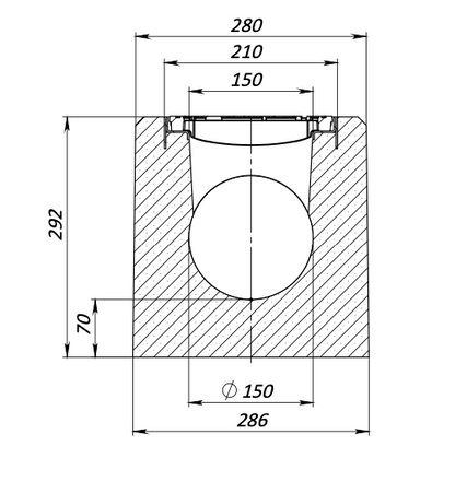 1m. set Betonrinne Monoblock 29x29cm D400 Schlitzrinne-Entwässerungsrinne