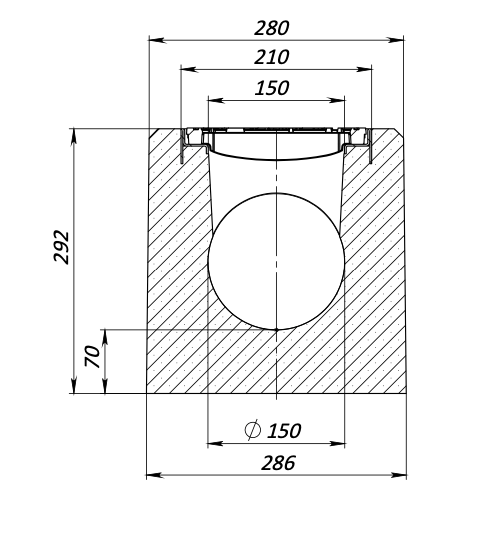 1m. set gouttière béton monobloc 29x29cm D400 fente gouttière drainage gouttière