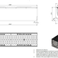 1m. set Beton Entwässerungsrinne DN200 C250 27x26 cm inkl. Gussrost & Kantenschutz C250