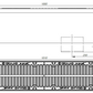 1m. set Schwerlastrinne Betonrinne DN200 26x31cm + Gussrost D400