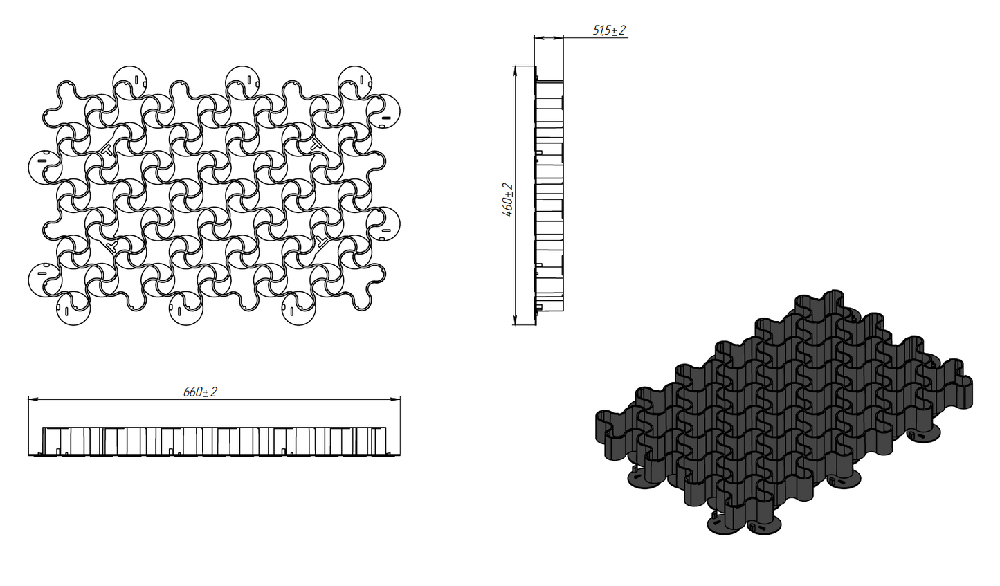 EasyPave Kunststoff-Pflastergitter, 60x40cm, Kiesgitter-System