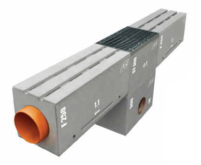 1m Schlitzrinne AS-2S250 Betonrinne Monoblock 39x42cm DN250 F900 Entwässerungsrinne