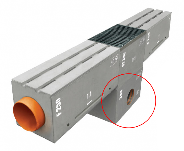 1m Schlitzrinne AS-2S250 Betonrinne Monoblock 39x42cm DN250 D400 E600 F900 Entwässerungsrinne