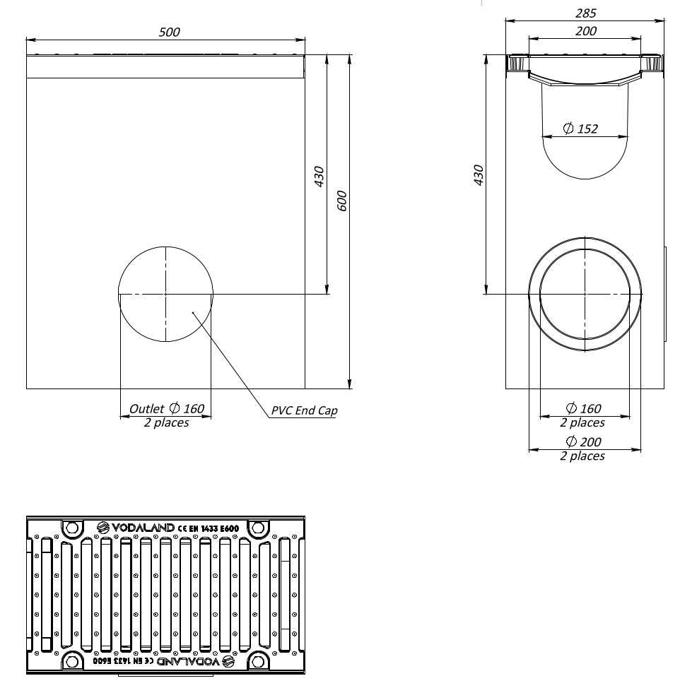 1m. set gouttière béton monobloc 29x29cm D400 fente gouttière drainage gouttière