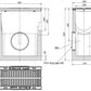 1m. set Schwerlastrinne Betonrinne DN200 26x26cm + Gussrost D400