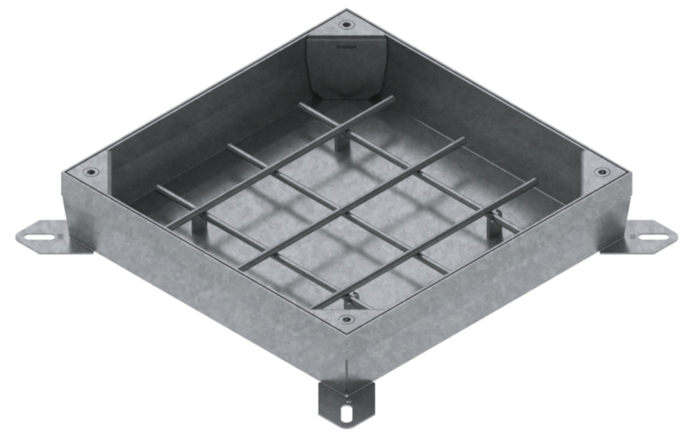 Schachtabdeckung aus verzinktem Stahl 300×300 mm B125 (befüllbar)