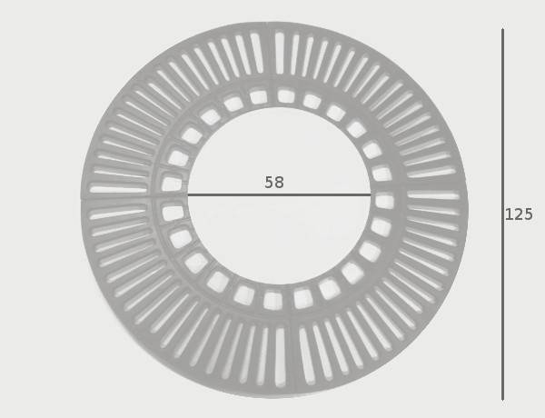 Baumschutzrost 125x125 cm ⌀ 58 cm Rund