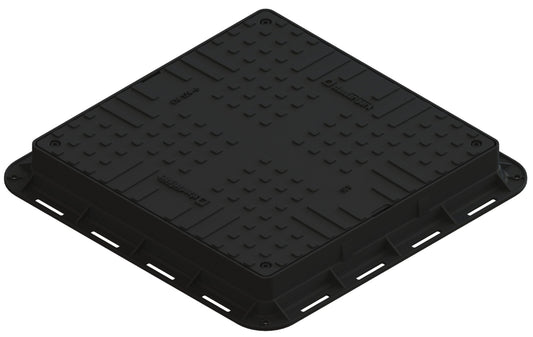 Schachtabdeckung 70x70cm Gullydeckel Kanaldeckel - Schwarz